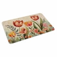 thumbnail image 4 of Burnt Orange Spring Floral Door Mat Indoor Outdoor,Summer Botanical Tulip Vintage Non Slip Welcome Mat with Rubber Backing,Absorbent Front Door Mats Entryway Rug for Home Patio Entrance 20"x31.5", 4 of 9