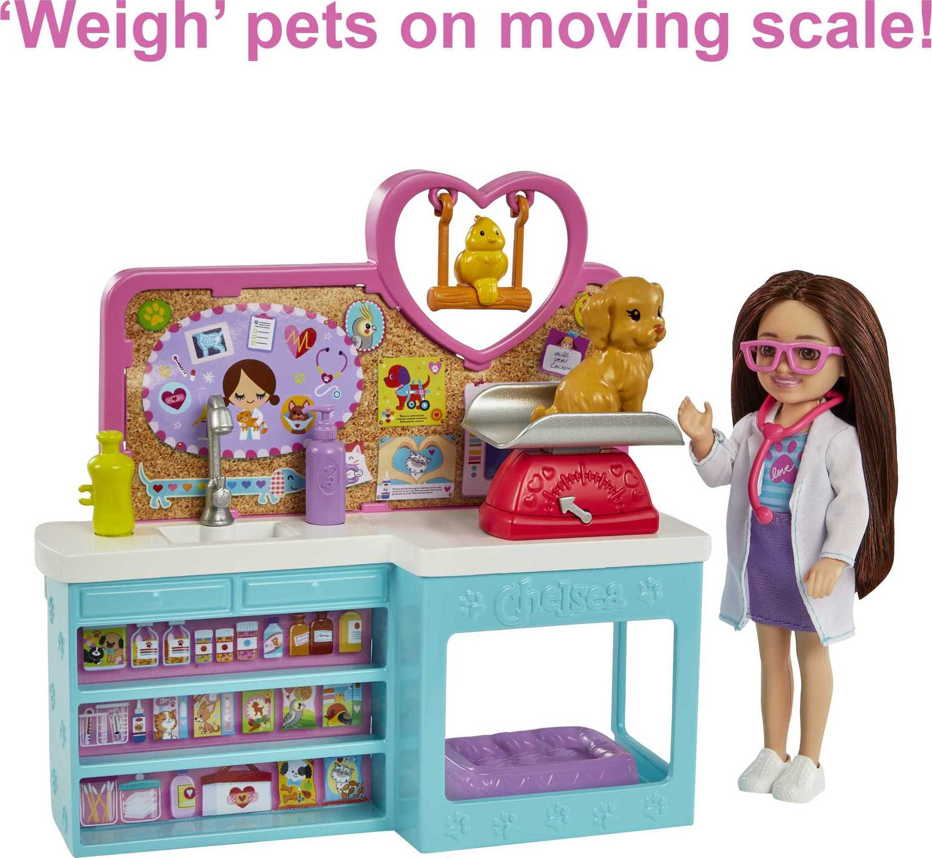 Barbie Doll Chelsea Pet Vet Playset with Doll, 4 Animals and 18 Pieces - image 5 of 7
