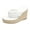 White, variant on Women's Espadrilles Wedge Flip Flops Comfortable Terry Cloth Platform Sandals Non Slip Dressy Slides White Size 8.5