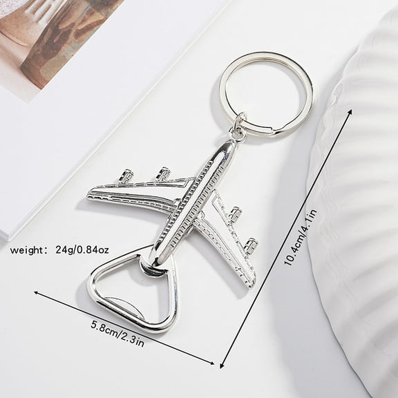 Airplane Bottle Opener Keychain Pendant Metal Key Ring Creative Accessories Key Chain