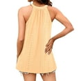 thumbnail image 4 of Womens Shirts Summer Tank Top For Loose Fit High Neck Sleeveless Halter Tops Casual Pleated Eyelet Flowy Shirts Blouse Womens Tops, 4 of 6