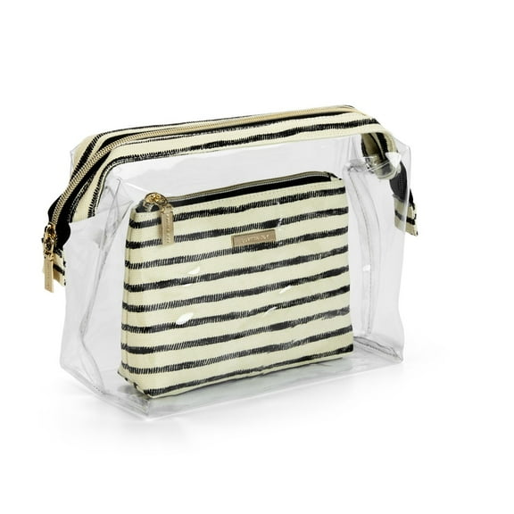 Sophia Joy Stripe and Clear 2 Piece Frame Clutch Set
