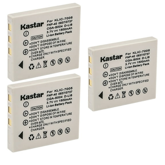 Kastar 3-Pack Battery Replacement for Benq DLI-102 Battery, Benq DLI102 Charger, Benq DC X600 X600, Ricoh Caplio 10G Camera, Samsung Digimax NV7, Digimax i5 , Digimax i6 , Digimax i50 MP3, Digimax i70