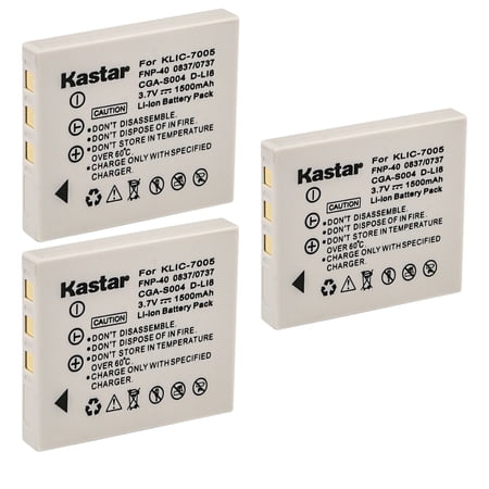 Kastar 3-Pack Battery Replacement for Benq DLI-102 Battery Benq DLI102 Charger Benq DC X600 X600 Ricoh Caplio 10G Camera Samsung Digimax NV7 Digimax i5 Digimax i6 Digimax i50 MP3 Digimax i70