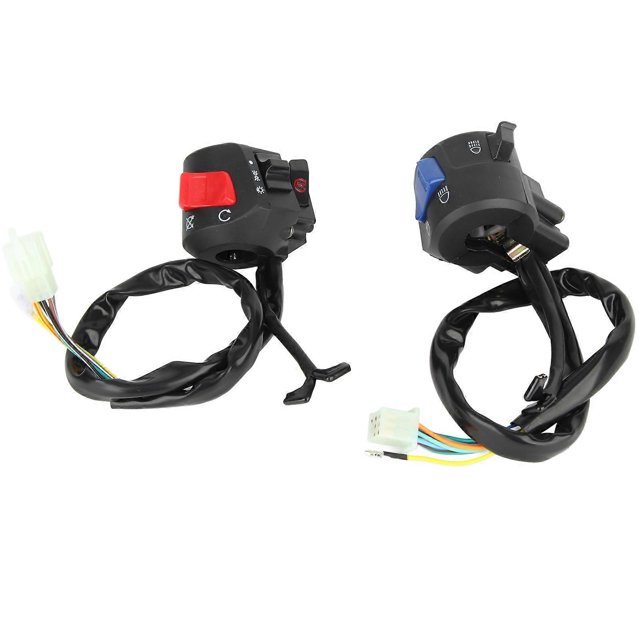 1 paire d'interrupteurs de guidon gauche et droit de moto de 7/8 pouces avec klaxon et commande d'allumage