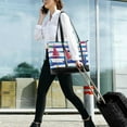 thumbnail image 5 of FORMRS Canvas Laptop Tote Bag for Women with 15.6" Computer Compartments Shoulder Handbag, Blue Hand Drawn Sailboats, 5 of 7
