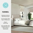 thumbnail image 4 of Martha Stewart Kay Queen Upholstered Platform Bed with Channel Stitched Wingback Headboard and Cushioned Siderails, Wood Slat Foundation, No Box Spring Needed, Beige, 4 of 11