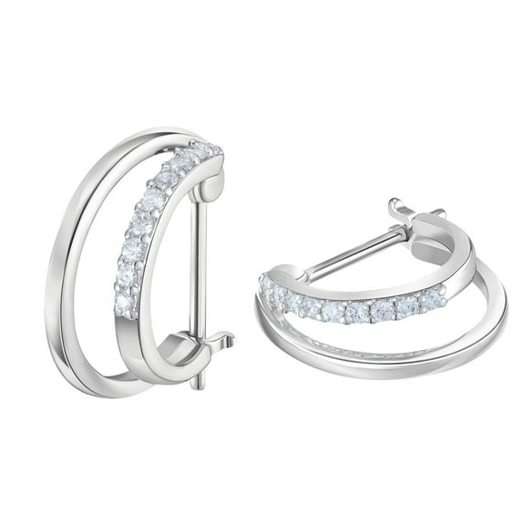SEPARQI 10Mm Small Hoop Earrings, 925 Sterling Silver Huggie Earrings With Cubic Zirconia, Hypoallergenic, Perfect For Daily Wear