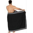 thumbnail image 4 of HAPPY BAY Men's Bath Trunk Casual Sarong Long Pareo Beach Wrap One Size Ebony, Plain Summer Vacation Aloha, 4 of 5