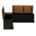 thumbnail image 2 of Linon Romero Indoor Backless Corner Dining Breakfast Nook with Storage, Black/Walnut, 2 of 16