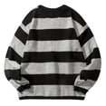 thumbnail image 3 of Keeplus Crewneck Sweaters for Men Striped Colorblock Bands Long Sleeve Pullover Classic Fall Winter Casual Top, 3 of 4