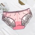 thumbnail image 2 of Gibobby Calzones para mujer sexy Bragas sexy bordadas para mujer Bragas de malla de encaje Calzoncillos de cintura(Rosa,G), 2 of 3