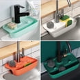 thumbnail image 3 of Silicone Drying Mat with Faucet Handle and Sponge Holder, Kitchen Sink Sponge Holder, Kitchen Countertop Bathroom Drying Mat (Blue), 3 of 5