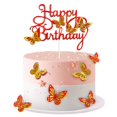 thumbnail image 1 of Topper para pastel MILIYUKI de 13 piezas con mariposas rojo dorado, 1 of 7