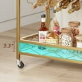 thumbnail image 4 of Gold Bar Cart for the Home, 2 Tier Bar Carts with Wheels & Wine Rack & Glass Holder for Living Room, Dining Room, 4 of 6