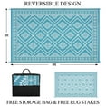 thumbnail image 5 of Yesfashion Carpets Area Rugs Washable 320Gsm Pp Tube Plastic Woven Outdoor Carpet-Bohemia-Jianya Indulgence Light blue/white 9*12ft, 5 of 7