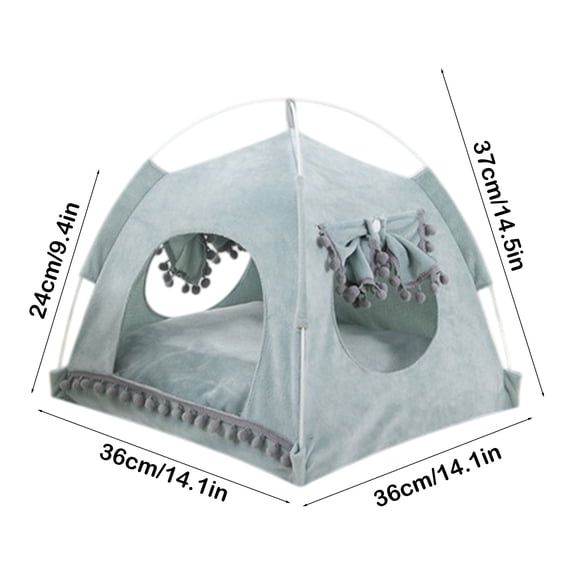 DefiDgd Pet Tent Bed Foldable Cat Dog House with Cushion,Semi-Enclosed Small Animal Cave,Washable Portable Pet Sleeping Nest for Indoor Outdoor Home Decoration(A)