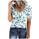 thumbnail image 1 of Fiudx Camisas para Mujer Camiseta Holgada de Manga Corta con Botones y Cuello Redondo para Mujer, 1 of 2