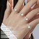 thumbnail image 2 of Anillo de plata con diamantes y perlas sintéticas, diseño de nicho para mujer, anillo de 26 letras, anillo de personalidad simple, 2 of 6