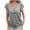 Gray, variant on cfhntfmh Dressy Casual Shirts for Women Trendy Ruffle 1/4 Sleeve Length Summer Tops Soft V Neck Solid Color Tunic T-Shirts