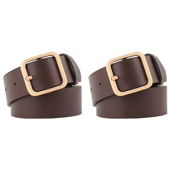 Women Leather Belt Female 2 Pcs Adjustable Leash Womens Belts Gstrings for Pack Para Mujeres Student Miss