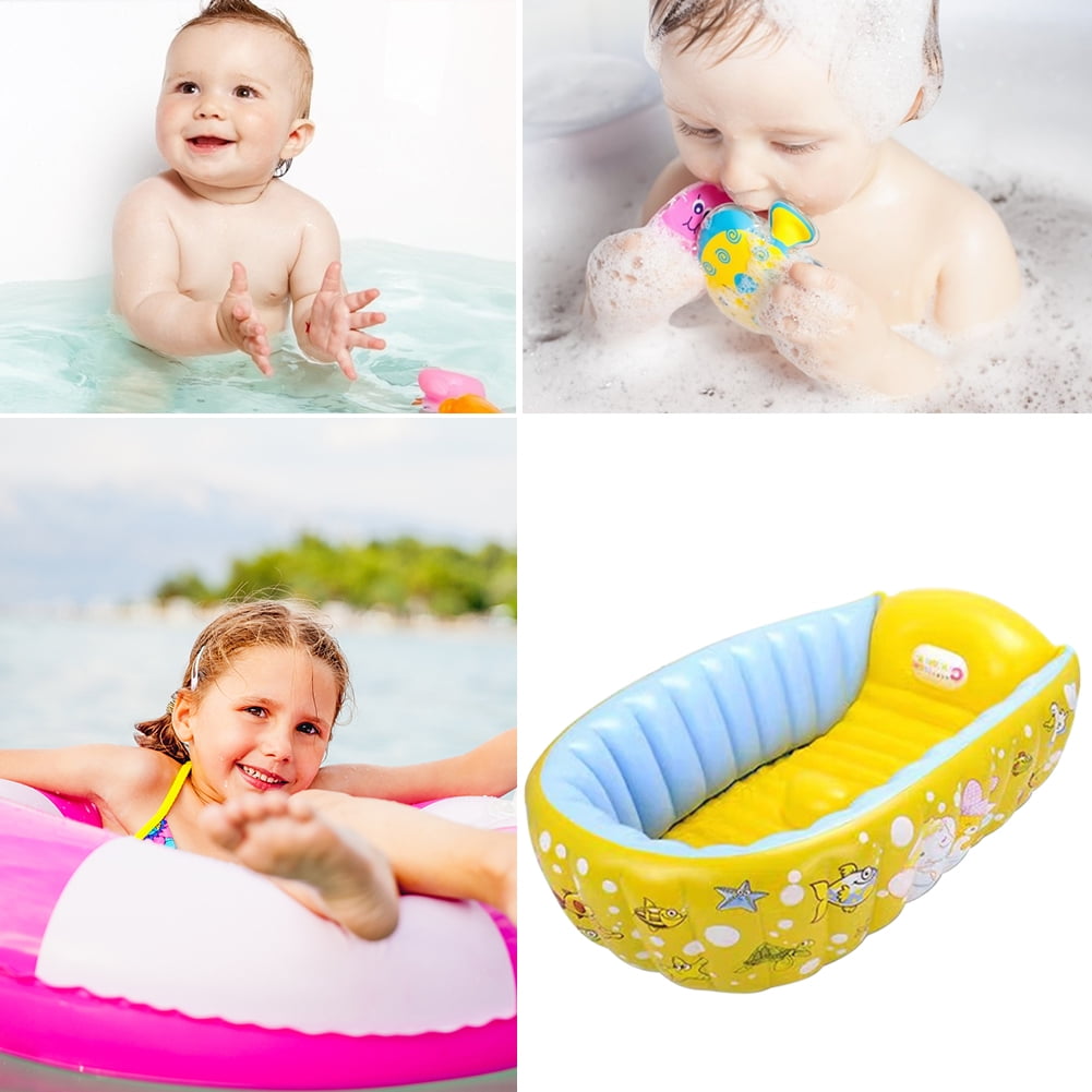 Daciye Baby Inflatable Bathtub Safe Swimming Pool Shower Basin Water Toy Yellow Walmart Com Walmart Com