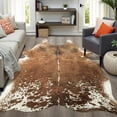thumbnail image 2 of Easycozy Faux Cowhide Large Cow Print 4.6 x 5.2 Feet Thickened Elastic Rug for Bedroom, Living Room, Home Office, Western Decor, 2 of 7