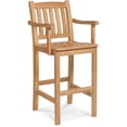 thumbnail image 2 of Home Square 30" Classic Teak Wooden Patio Bar Stool in Natural - Set of 3, 2 of 5