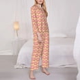 thumbnail image 3 of Haiem Donuts With Pink Glaze Pattern Women’s Long-sleeve Sleepwear,Sleepwear Set,2-piece Loungewear Set,Soft PJs Comfy Nightwear with Pockets-Large, 3 of 7