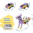 thumbnail image 5 of 2in1 Transforming Dinosaur Toys，Transformation 6 Pack Car Toy with Collision Transforming Car for Girls Age 4-6 |Party Gift for Birthday, Christmas (Blue & Pink & Gold Dragon), 5 of 15