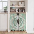 thumbnail image 6 of Turquoise Boho Tier Curtains 54 Inch Length, Vintage Abstract Floral Ethnic Tribe Cafe Short Curtains for Bathroom Over Sink, Small Kitchen Curtain Light Filtering Tiered Drapes 2 Panels 27.5"Wx54"L, 6 of 8