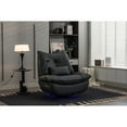 thumbnail image 3 of Power Recliner Rocking 270 Swivel Chair, Charge, , Arm Storage, Dark Gray Faux Leather For Living Room Bedroom 270° Glider Recline, Rocking, Charging Ports, Storage, 3 of 6