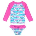 thumbnail image 3 of Gyratedream Toddler Kid Girls Set - Long Sleeve Bikini with UPF 50+, 2-pcs, 3-11 Years, Multicolor, 3 of 6