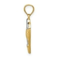 thumbnail image 2 of 14k Yellow Gold with Rhodium Solid White Rhodium Eagle Charm Pendant, 2 of 7