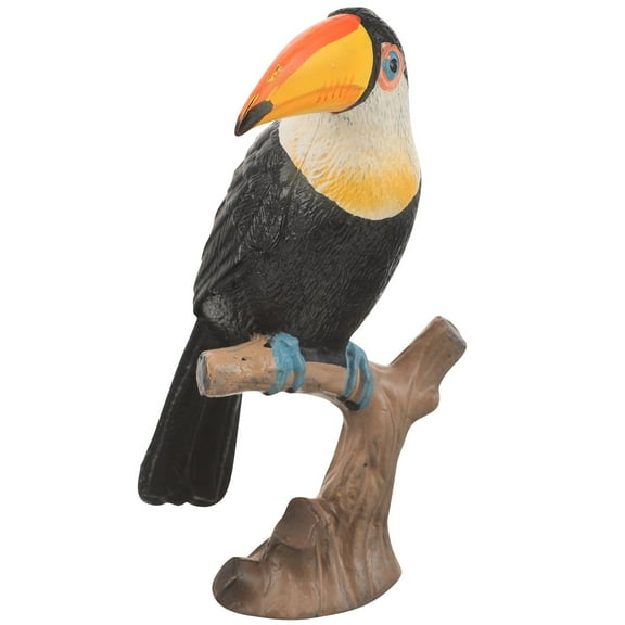 Minkissy Realistic Toucan Bird Sculpture PVC Model for Home Decoration, Office Desk Ornament, Tropical Animal Figurine