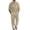 Khaki, variant on Men's Linen Two-Piece Suit Set, Casual Long Sleeve Shirt & Pants for Fall Spring,Khaki,S