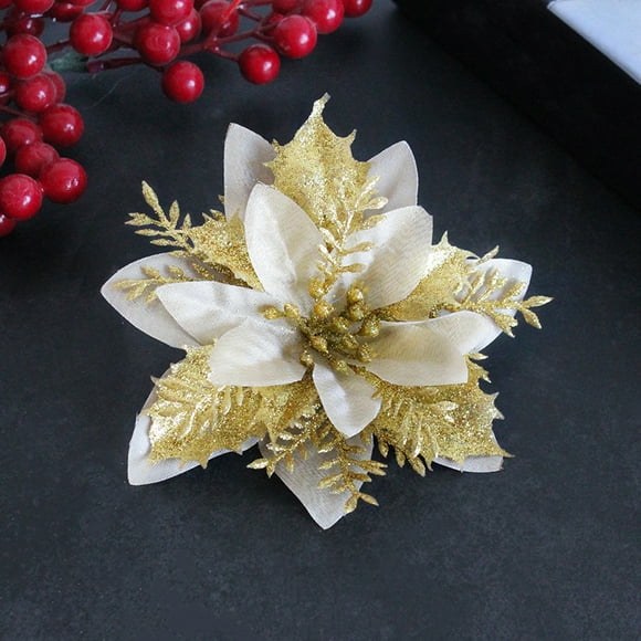 Or 10 pièces, or, argent, rouge trois couches imitation fleur arbre de Noël pendentif imitation fleur arbre de Noël pendentif shooting prop