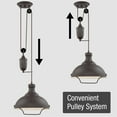 thumbnail image 3 of Kira Home Sequoia 13" Farmhouse Pulley Pendant Light, Retractable Design, Adjustable Height, Oil-Rubbed Bronze, 3 of 8