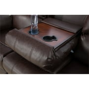 Lifestyle Furniture 3 Piece Modern Faux Leather Reclining Living Room Set Chocolate