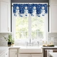 thumbnail image 3 of Christmas Blue Snowman Kitchen Curtains and Valances Set, Xmas Balls Snowflake Rod Pocket Window Valance 18 Inch Window Curtain Panels for Living Room Bedroom Laundry, 27.5x24in, 3 Pieces, 3 of 7