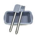 thumbnail image 1 of 3pcs/set Toast Mold Rectangular Silicone Bread Mold Bread Baking Mold Silicone Brush Non-stick Kitchen Scraper, Gray, 1 of 7