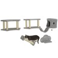 thumbnail image 1 of PawHut 4 Piece Cat Wall Shelves with Scratching Post, Ladder, Condo, 1 of 10