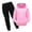 Pink, variant on Hienoo Boys Casual Active Outfits Solid Color Pullover Hoodie Sweatpants Set