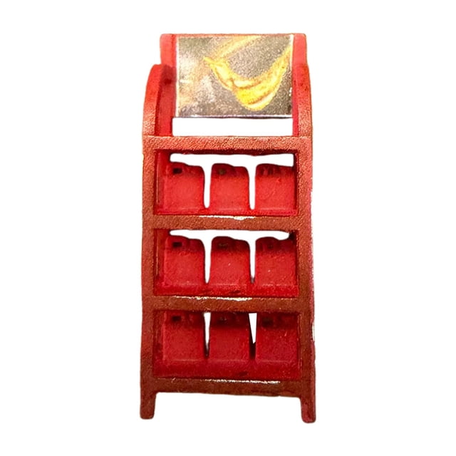 FashionCha Miniature Oil Rack 1/64 Scale Car Oil Display Rack Ornament Resin Auto Shelf Model Realistic Workshop Accessory Suitable for Collectors Repair Shop Display red