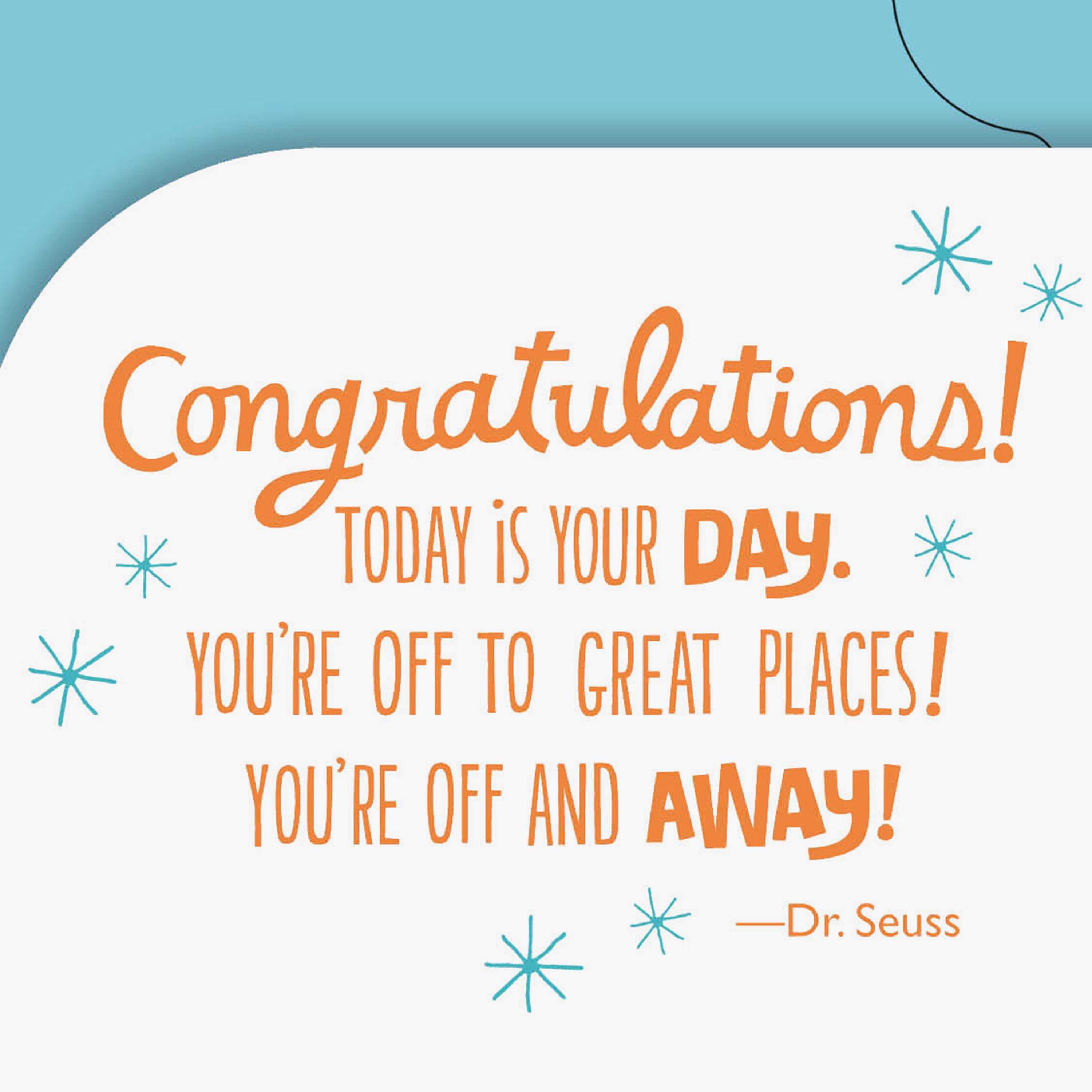 Hallmark Dr. Seuss Money Holder Graduation Greeting Card (Oh, the Places You'll Go)