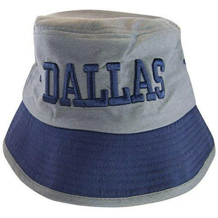 Dallas Men's Adult Size 2-Tone Bucket Hats (Gray/Navy)