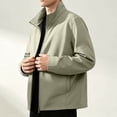 thumbnail image 4 of Men's Softshell Jacket Raglan Sleeves Lightweight Waterproof Rain Jacket Zip Up Windproof Windbreaker, 4 of 8