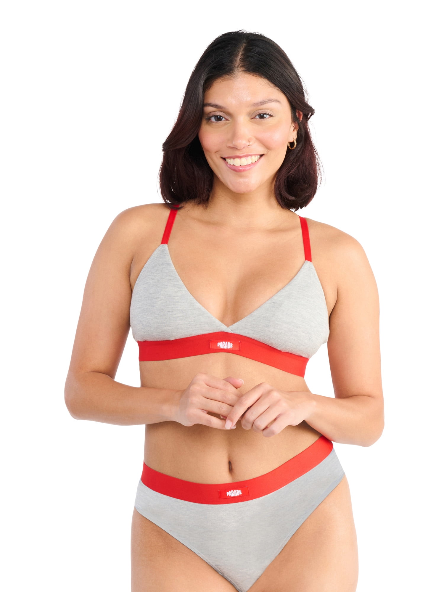 Parade Ruffle Triangle Bralette and Cheeky Set XS-3XL Nylon