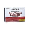 Major Sore Throat Lozenges Menthol/Benzocaine Cherry Flavored, 18 ct