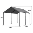thumbnail image 4 of Grezjxc 10x20 ft Metal Carport Car Canopy Portable Car Tent Garage, Gray, 4 of 8
